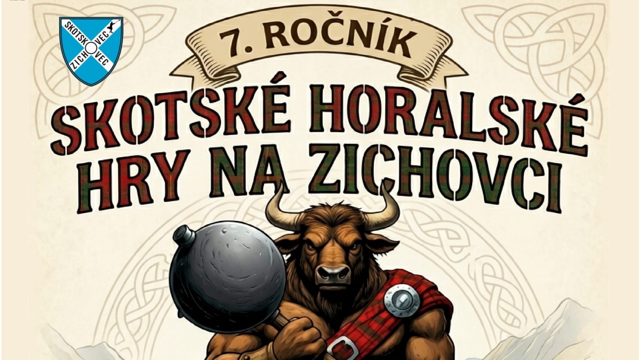 Oficiální plakát Skotských her na Zichovci pro rok 2026